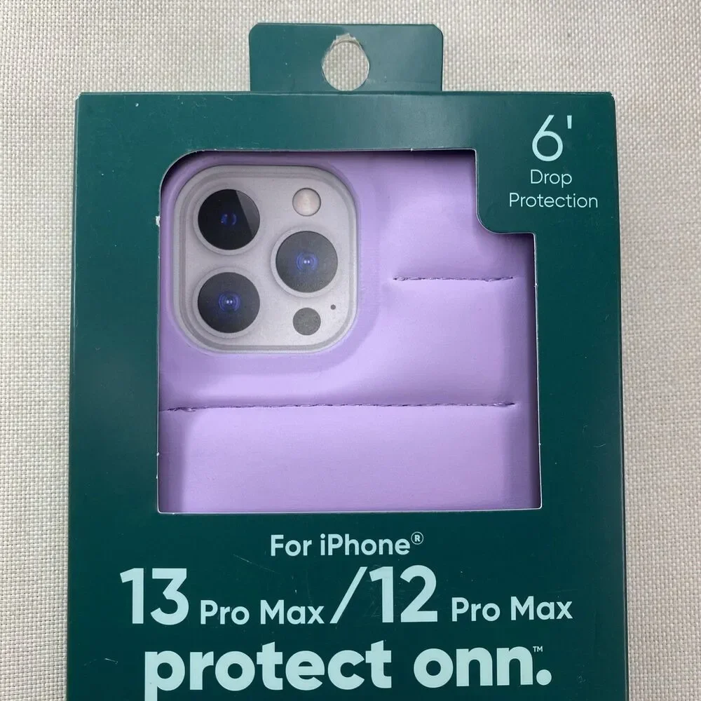 Puffer Phone Case For iPhone 12 13 Pro Max Purple Violet Pastel Quilted Luxe NEW